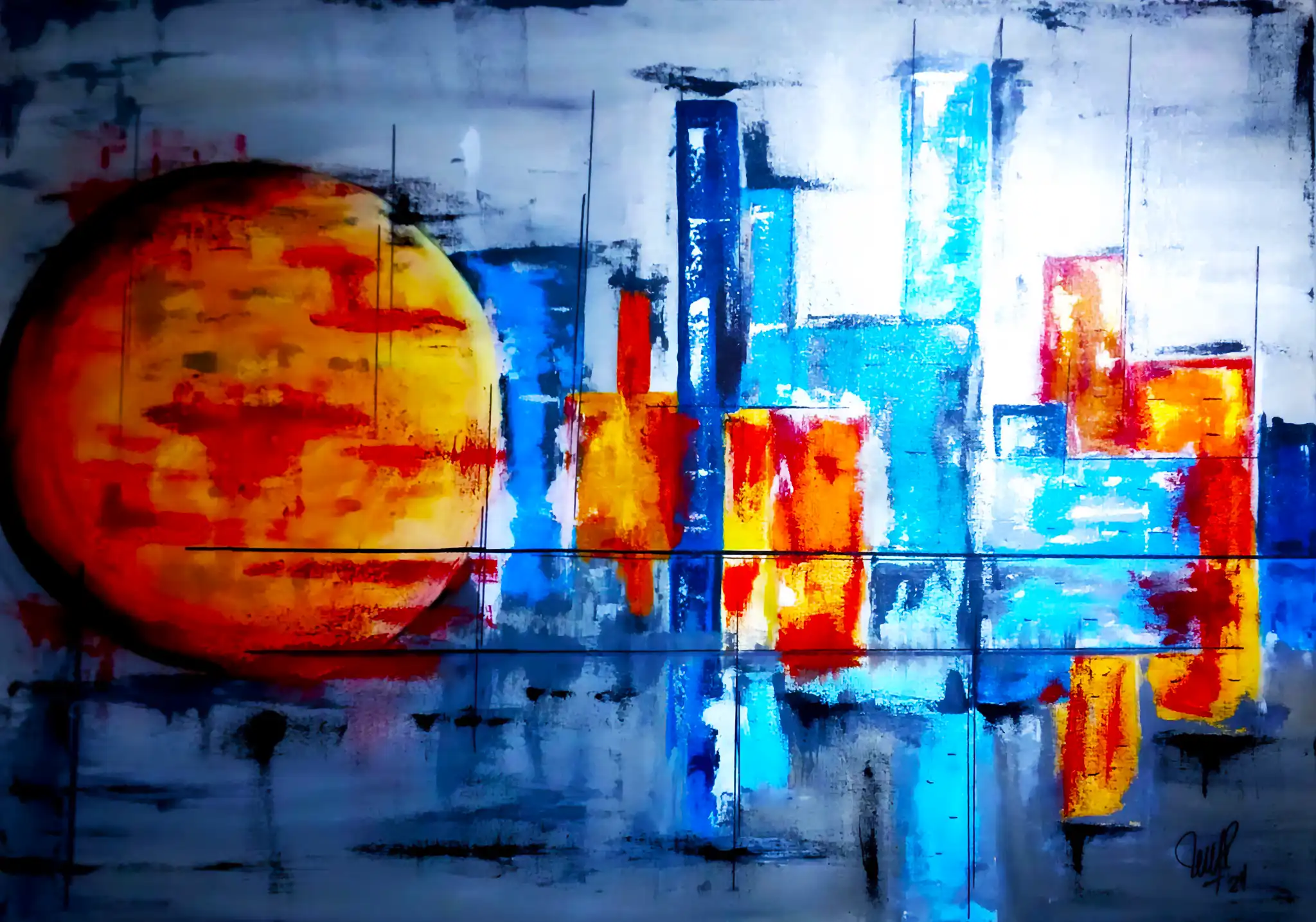 Obra 'Abstracto 01' de Nora Rechiedei